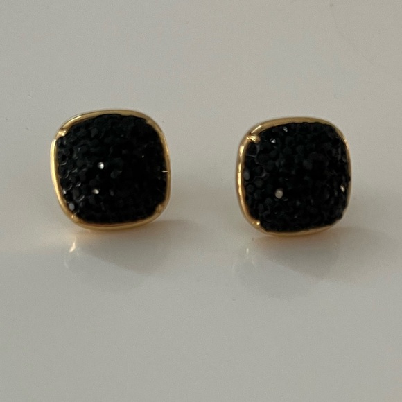 kate spade Jewelry - Kate Spade black stud sparkly earrings